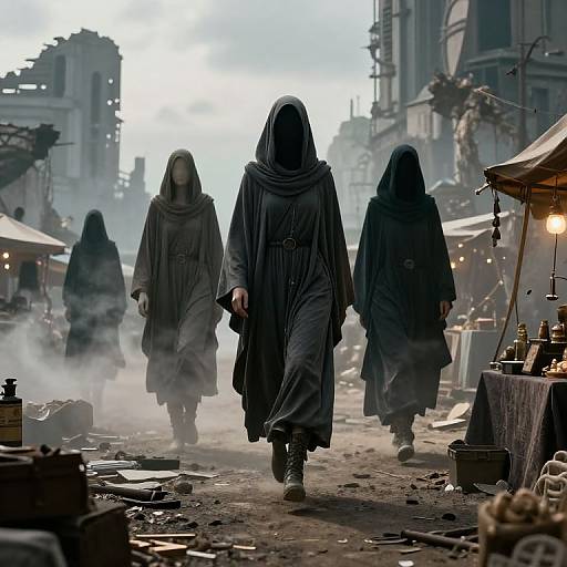 Time Travelers Trading Memories Above Ruins