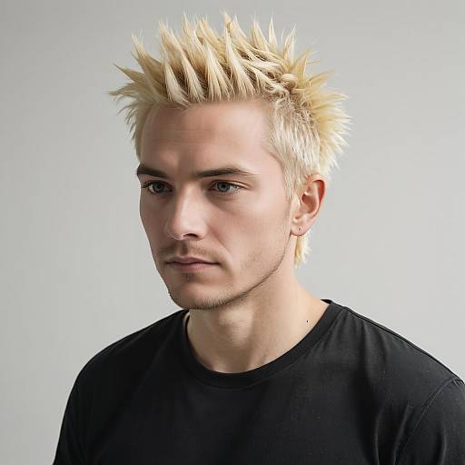 Young Man with Spiky Bleached Blonde Hair