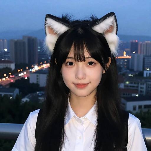 Realistic Chunmomo Girl in Cityscape