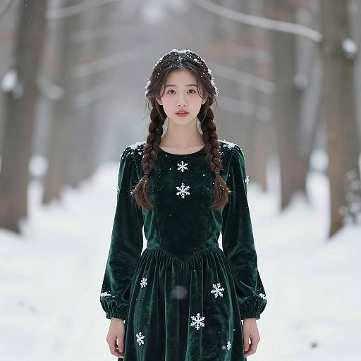 Fairy-Tale Winter Portrait in Forest