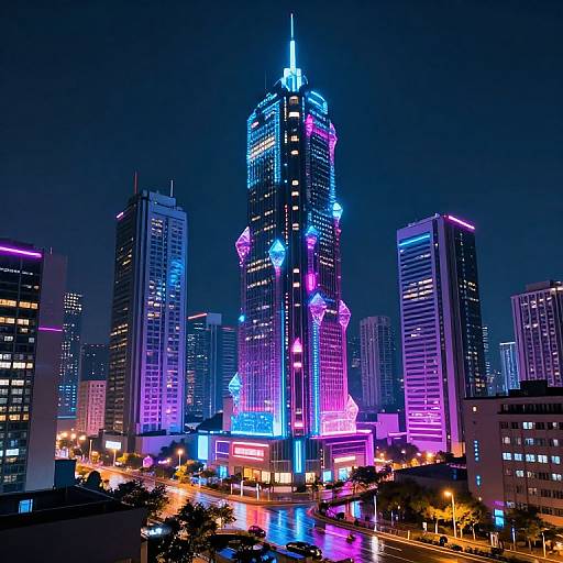 Futuristic Neon Cyberpunk Cityscape