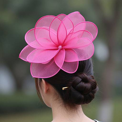 Elegant Woman Wearing Pink Fascinator