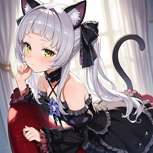 Illustration of Murasaki shion (gothic lolita), hololive in the style of Fukutarou (enji127)