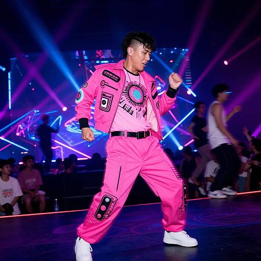 Energetic Pink Guy Dance Performer