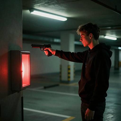 Mysterious Young Man in Parking Garage