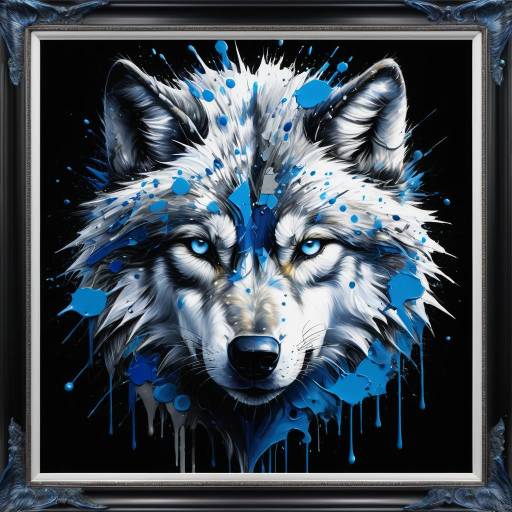 Dynamic Wolf Head in Abstract Colors Dynamic Wolf Head in Abstract Colors