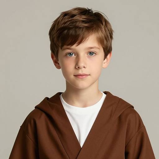 Boy in Brown Robe Portrait