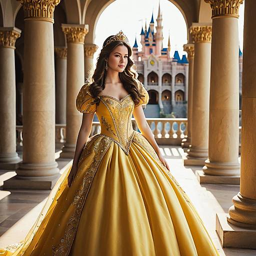 Enchanted Princess in Golden Gown