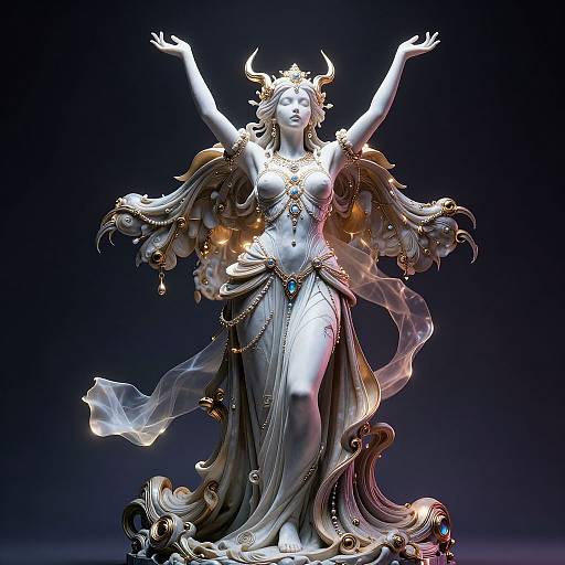 Futuristic Goddess in 3D Statue