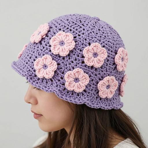 Charming Purple Crocheted Cloche Hat