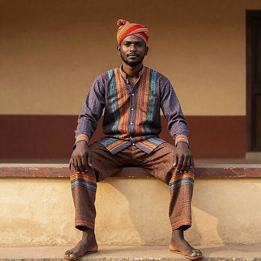 Man in Traditional Colorful Costume