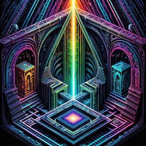 Futuristic Neon Rainbow Dream Dimension Art