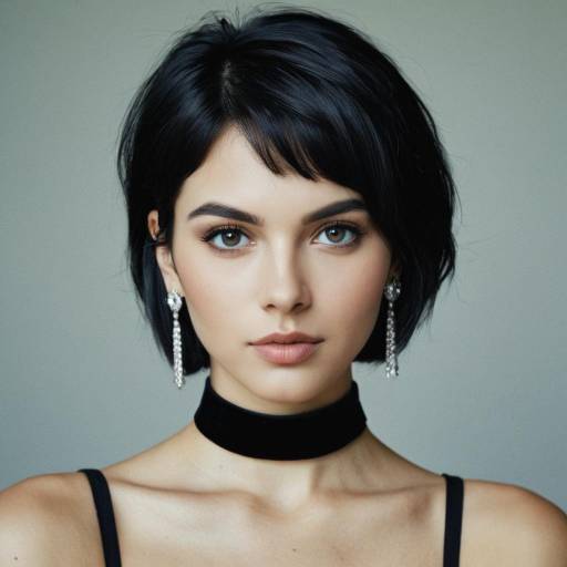 Realistic Portrait of Girl with Short Hair