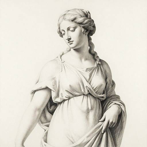 Michelangelo's Serene Maiden Drawing