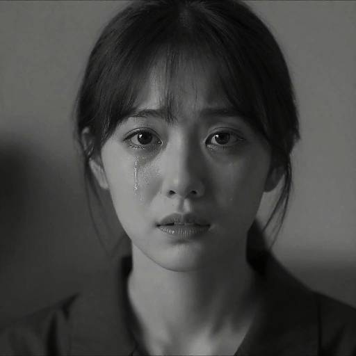 Emotional Black and White Portrait of a Woman