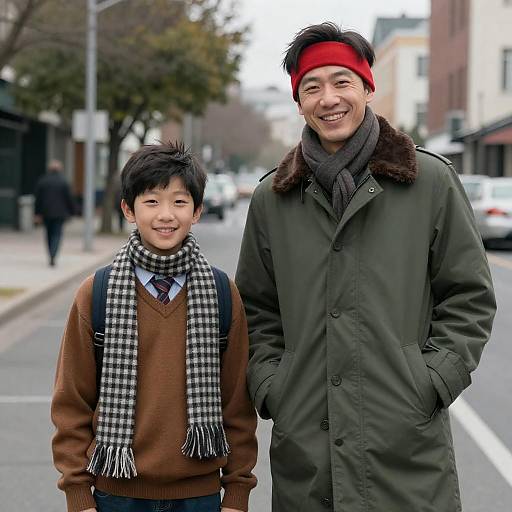 Charming Urban Portrait of Two Smiling Figures