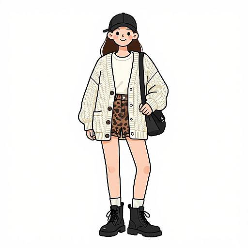 Smiling Woman in Casual Streetwear