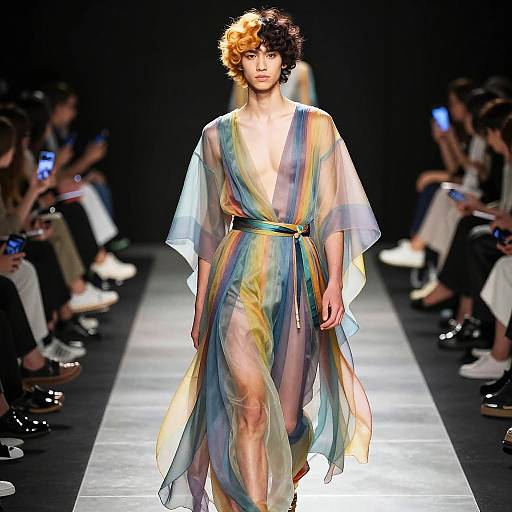 Color Blocking Hairstyle on Runway