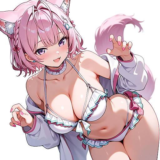 Illustration of Hakui koyori (summer), hololive in the style of Platunoy 787