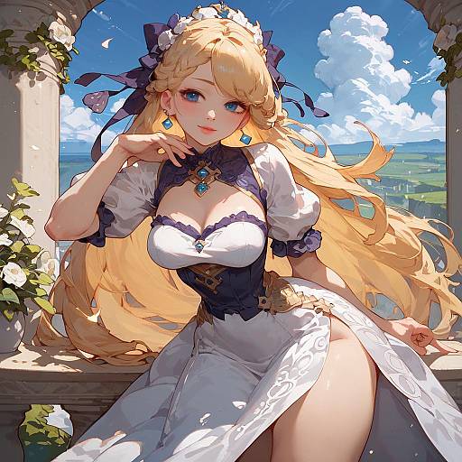 Rapunzel Waifu on Tower Balcony