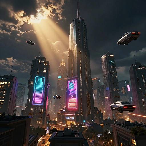 Futuristic Neon Cyberpunk Cityscape
