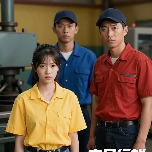 Intense Trio in Industrial Environment