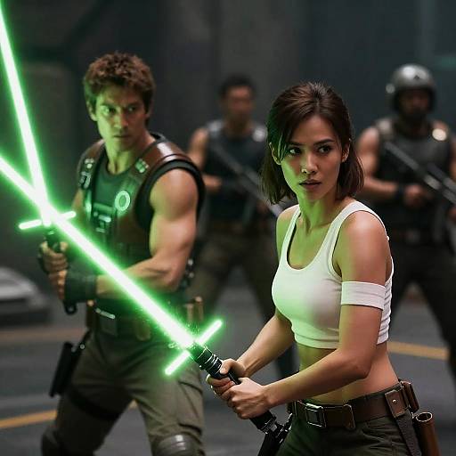 Epic Sci-Fi Lightsaber Battle Scene