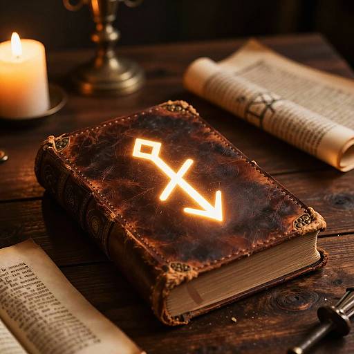Glowing Jera Rune on Ancient Book