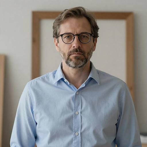 Serious Middle-Aged Man Portrait Indoor