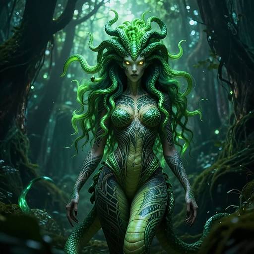 Exotic Medusa in Mystical Forest