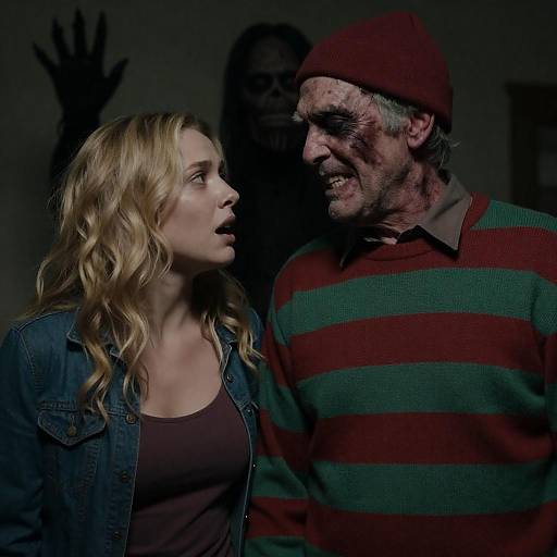 Terrifying Encounter: Frightened Woman vs. Scarred Man