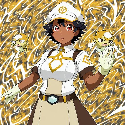 Illustration of Aether foundation employee, pokemon in the style of Ichihaya