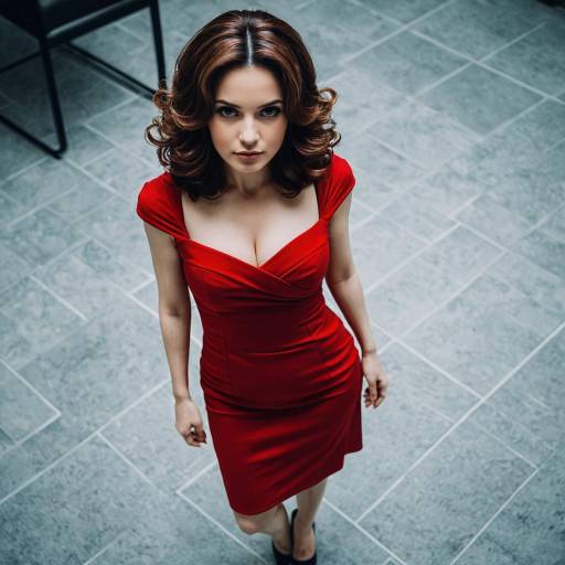 Elegant İpek Cosplay in Red Dress