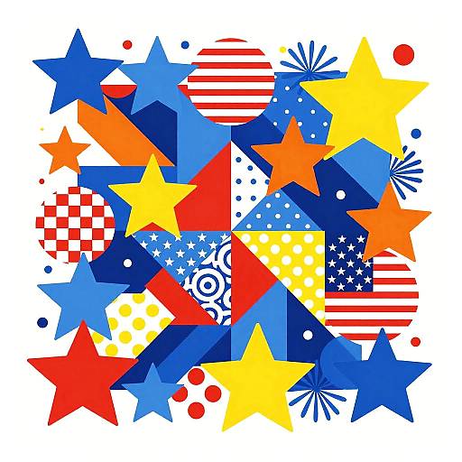 Vibrant Abstract Geometric Collage