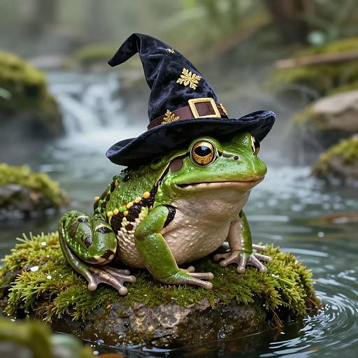 Realistic Frog Wizard by Magical Pond