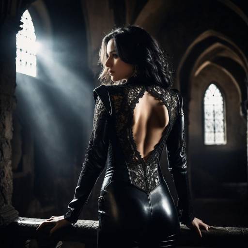 Enchanting Gothic Beauty in Dim Lighting