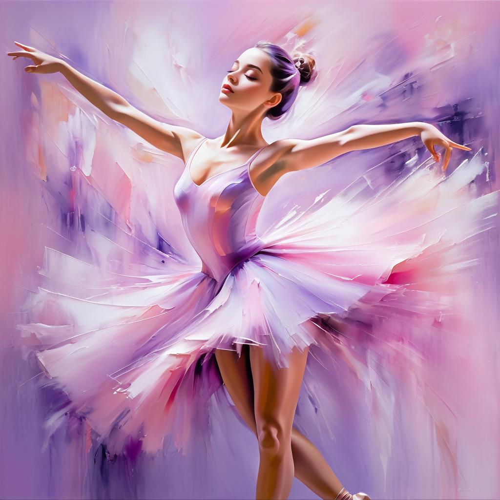 Dreamy Ballerina in Abstract Pastels