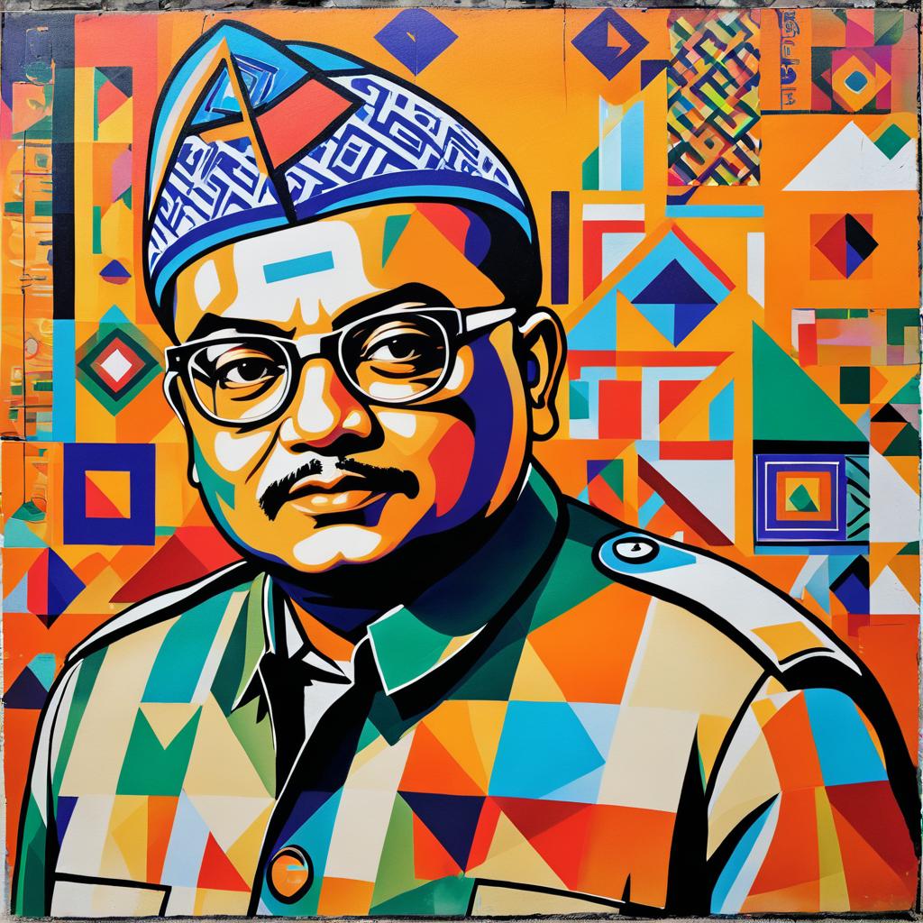 Subhas Chandra Bose Graffiti Art