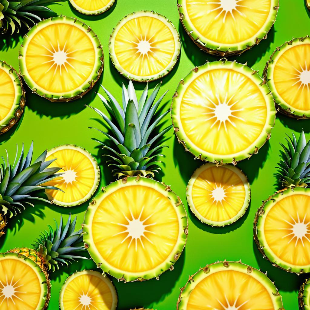 Maximalist Close-Up of Sliced Pineapple