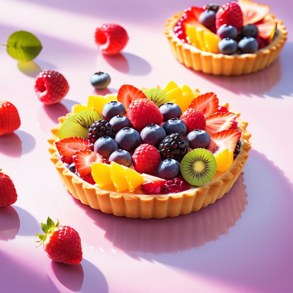 Vibrant Pastel Fruit Tart Photography