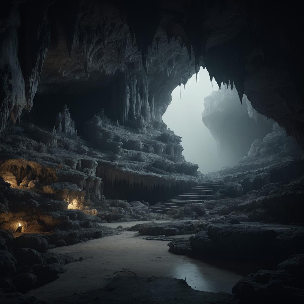 Haunting Ultra-Realistic Cave Landscape Photo