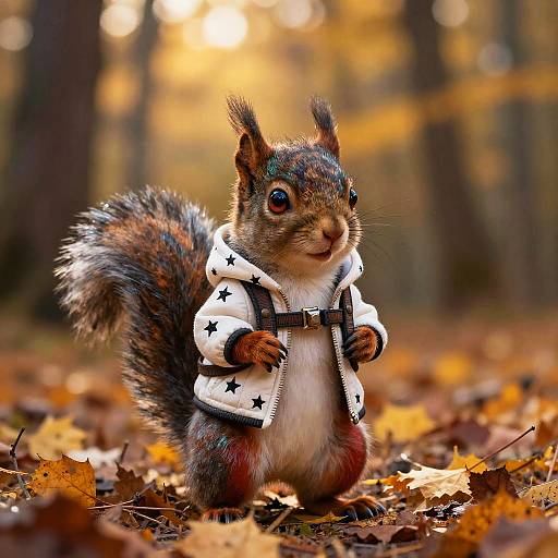 Enchanted Squirrel in Autumn Forest