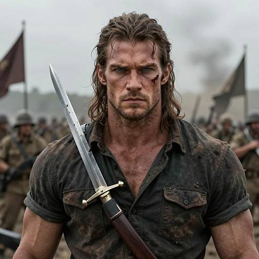 Battle-Hardened Warrior on the Field