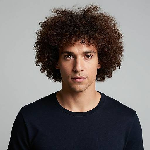 Realistic Portrait of Curly Afro Man