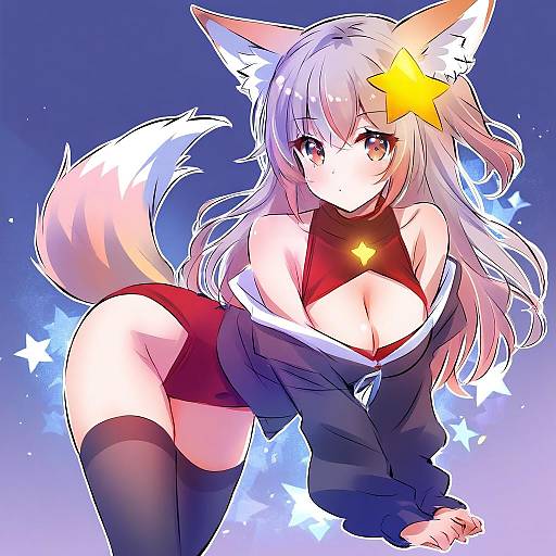 Illustration of Annytf, indie virtual youtuber in the style of Iesupa