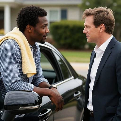 Engaging Candid Moment by the Car