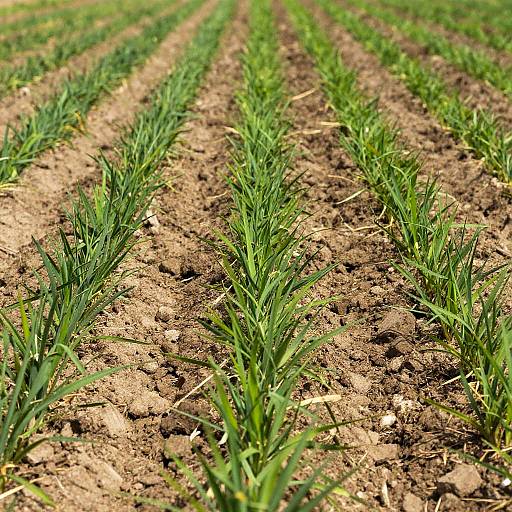 Vibrant Green Sprouts in Field