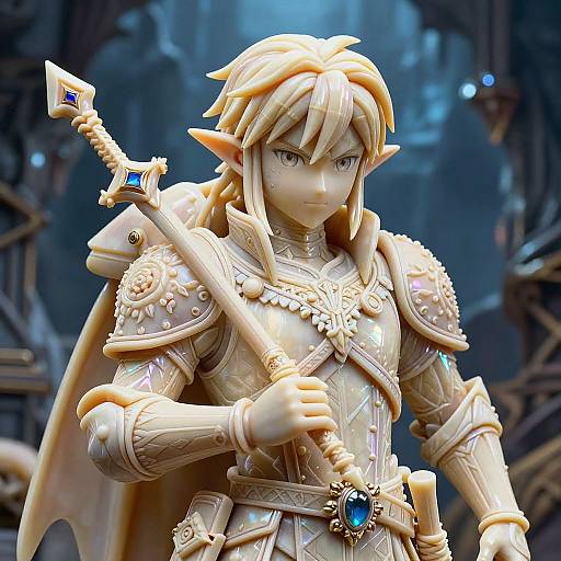 Ivory Sculpture of Aeronaut Admiral Koyoharu