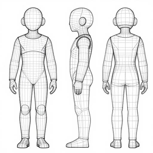 Technical Wire Frame Figure Designs