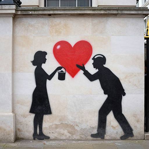 Banksy Graffiti with Heart Interaction